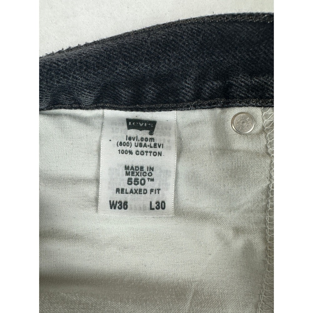 Levis 550 Relaxed Fit Jeans Mens 35x30 Faded Black Denim Straight Leg Pants - Picture 14 of 15